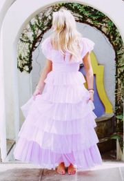 PRETTY  TULLE MAXI DRESS - LAVENDER