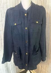 Chico's 100% Linen Jacket Sz 10 (Chico's Sz 1)