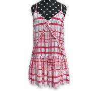 Avec Les Filles Womens Dress Size Small Red White Plaid Slip NEW