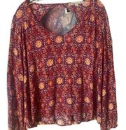 Gypsies & Moondust Long Sleeve Peasant Blouse. Size Large.