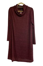 dress flowy fit long sleeve turtle neck below knee size 14/16 NWT