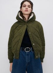 NWT Zara REVERSIBLE FAUX Fur Green SHEARLING JACKET Coat bloggers Fav