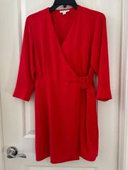 Women’s Red Wrap Minidress US 6