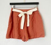 All IN FAVOR Front Tie Pleated Shorts Medium