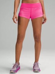 Lululemom Sonic Pink Speed Up Low-Rise Lined Short 2.5" Size 10 NWT