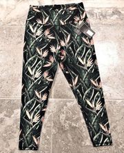 NEW BCBG Maxazria Active Leggings Floral Birs of Paradise Size L Retail $98