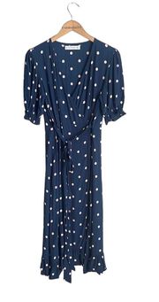 Abbey Wrap Dress Ronja Polkadot Vintage Blue