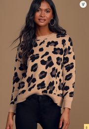 Leopard Print Knit Sweater