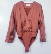 Michelle Mason Silk Bodysuit Long Sleeves