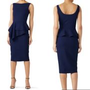 Chiara Boni Sleeveless Peplum Sheath Dress Navy Size 4