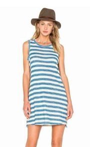 CURRENT ELLIOT THE MUSCLE TEE BLUE STRIPE HEMP COTTON DRESS SIZE S