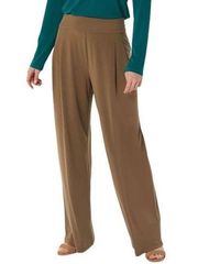 Slinky Brand Liquid Knit Wide Leg Pull-On Soft Pants Brown Ladies Size Large