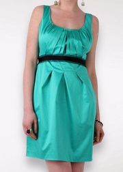 BCBG MaxAzria Cocktail Mini Dress Emerald Green Satin Stretch Size 4