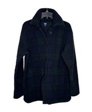 Lee Women's Jacket Chore Fleece Check Plaid Peacock Pocket Blue/Green Sz. Medium