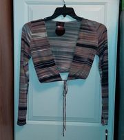Tie Front Crop Top Size Large NWT