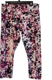 GAIAM Plum/Pink Capri Leggings Size XL EUC #2255