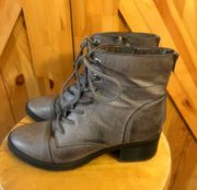 Maurices Gray Brenda Lace Up Combat Boots Size 8.5