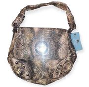 Kathy Van Zeeland Snake Skin Print Shoulder Bag