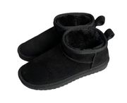 Maurice’s Size 7 SuperCush Charlie Ankle Booties Black Sherpa Lined