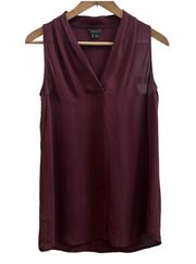 Hylin Silk Semi Sheer Tank Top Purple Burgundy Size Small