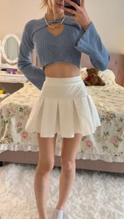 Lioness White Pleated Mini Skirt