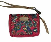 Sakroots Peace Wristlet Wallet Bird Pattern Embroidered Card Holder Zip Around