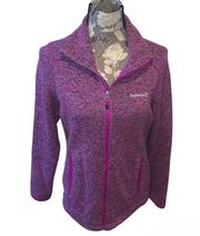 Fuchsia Marled Knit Zip Up Jacket size medium