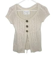 Y2K Aeropostale tan babydoll sweater cardigan size XS