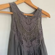 love, fire Grey Tank Top Blouse Size Extra Small XS