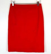 Kate Spade Saturday Red High Rise Pencil Straight Skirt Business Casual Size 4