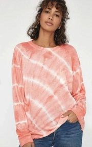 LACAUSA Long Sleeve Crewneck Sweatshirt T Shirt in Grapefruit Size Medium