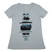 Light blue buffalo bison mountains nature graphic t-shirt