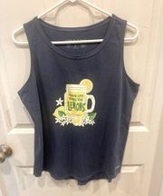 Life is Good Blue When Life Gives You Lemons Crusher Tee Tank Top large