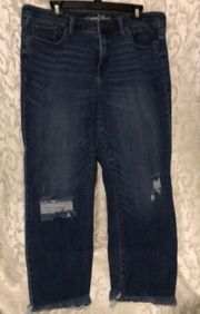 Universal Thread Jeans Distressed High Rise Straight Crop Denim. Size 16/33