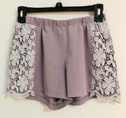 Purple Lace Shorts Elastic