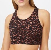 Varley Berkeley sports racerback perforated bra with animal print size L