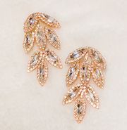 NWT Christian Siriano rose gold tear drop cocktail glam earrings