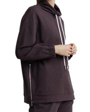 Varley Warwick Drawstring Collar Sweatshirt Pullover Size Medium Chocolate Plum