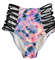 Victoria's Secret Pink High Waist Strappy Bikini Swim Bathing Suit Bottom Large