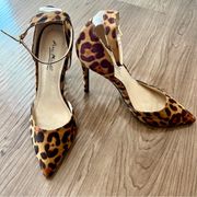 Women's Leopard Print Pointy Strap Heels Sz 7