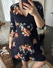 Stitch Fix Women’s Extra Small Leota Faux Wrap Dress Jersey Reye Navy Floral NWT