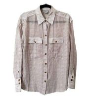 JASON WU GREY Metallic Patterned Button Down Blouse Sz 4