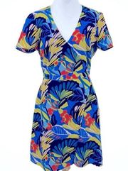 J. Crew Mercantile Wrap Bright Floral Faux Wrap Dress Women’s size 10