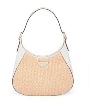 Triangle-Logo Woven Cleo Shoulder Bag