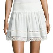 ✨ Rebecca Taylor Lace White Gauze Smocked Shorts