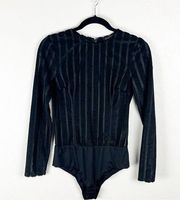 HOUSE OF HARLOW 1960 x REVOLVE Black Long Sleeves Hidden Back Zipper Bodysuit