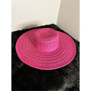 nine west raspberry pink sun floppy hat New Osfm