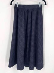 Vintage 90s The Villager Women's Patterned Pocket Maxi Skirt Navy Blue Size 10