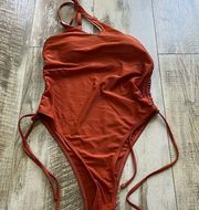 Beautiful copper one shoulder swimsuit