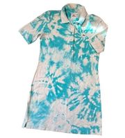 Vintage women’s Lacoste Tie Dye Polo mini dress turquoise size small